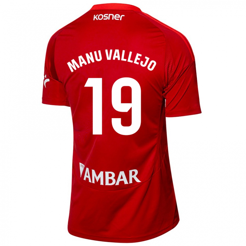 Børn Manu Vallejo #19 Hvid Blå Udebane Spillertrøjer 2024/25 Trøje T-Shirt