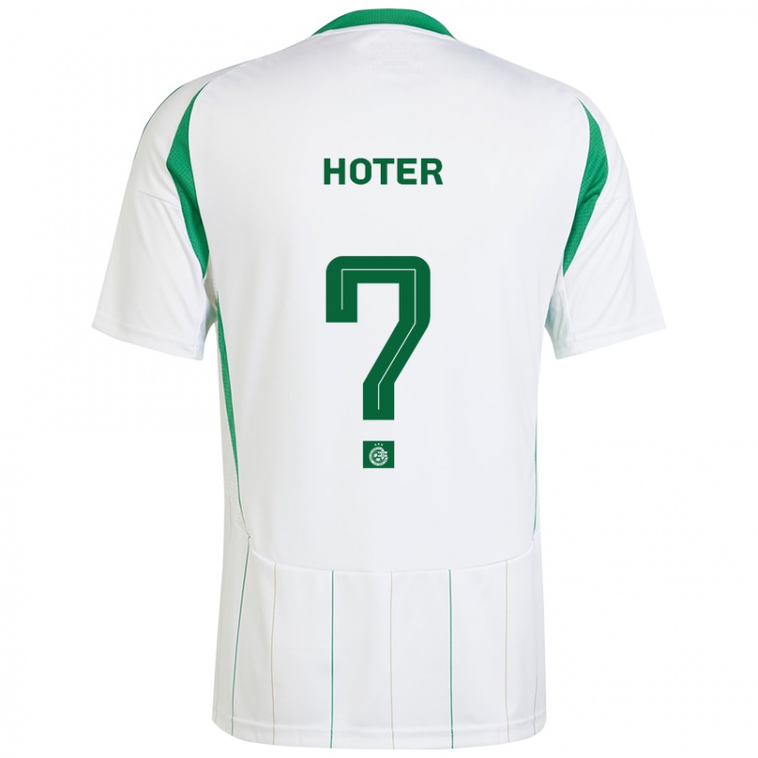 Børn Tavor Hoter #0 Hvid Grøn Udebane Spillertrøjer 2024/25 Trøje T-Shirt