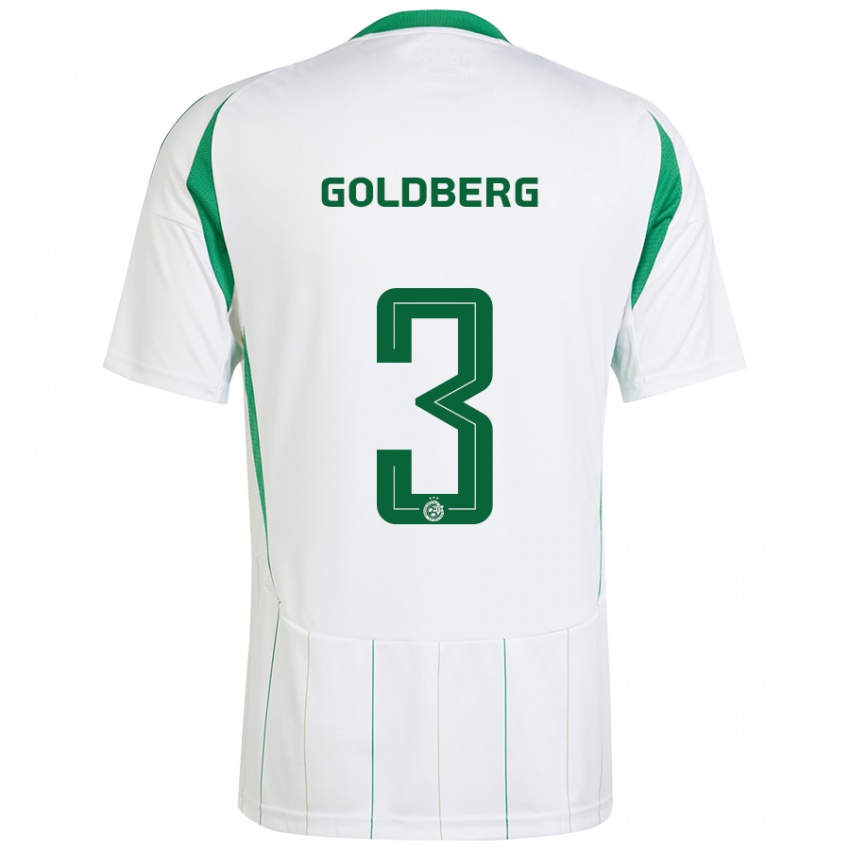 Børn Shon Goldberg #3 Hvid Grøn Udebane Spillertrøjer 2024/25 Trøje T-Shirt