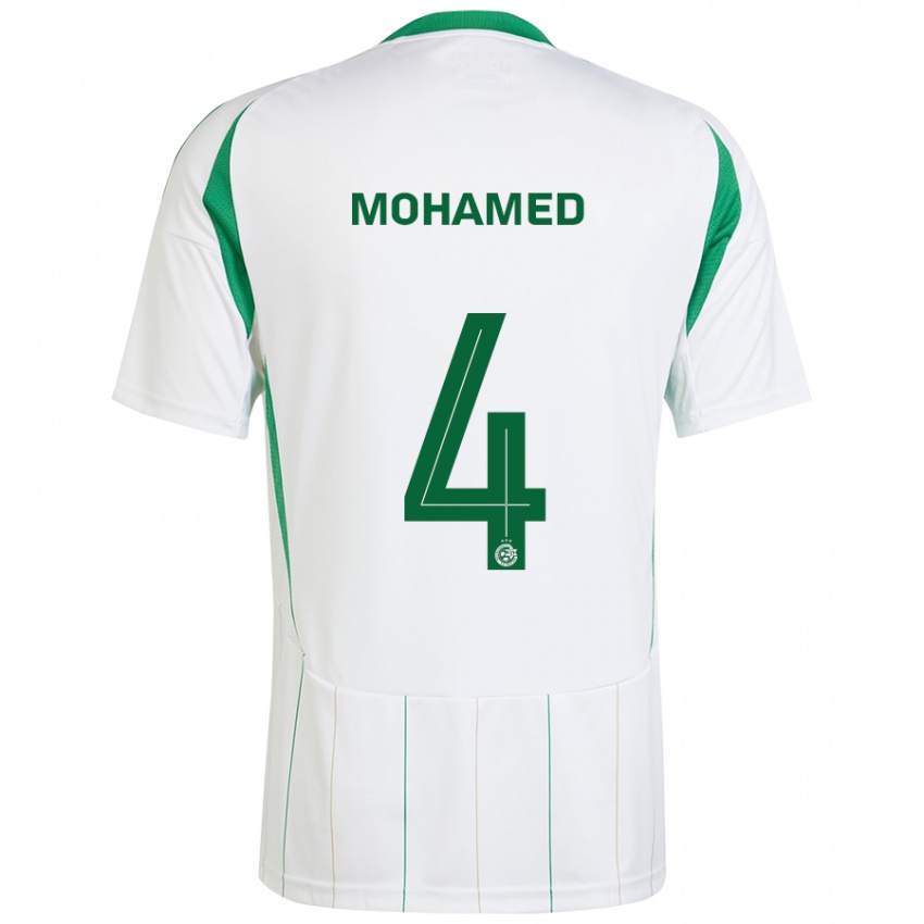 Børn Ali Mohamed #4 Hvid Grøn Udebane Spillertrøjer 2024/25 Trøje T-Shirt