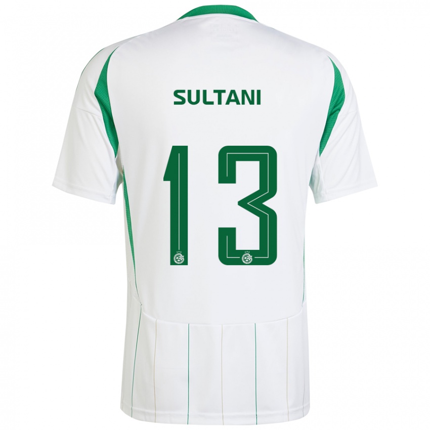 Børn Tomás Sultani #13 Hvid Grøn Udebane Spillertrøjer 2024/25 Trøje T-Shirt