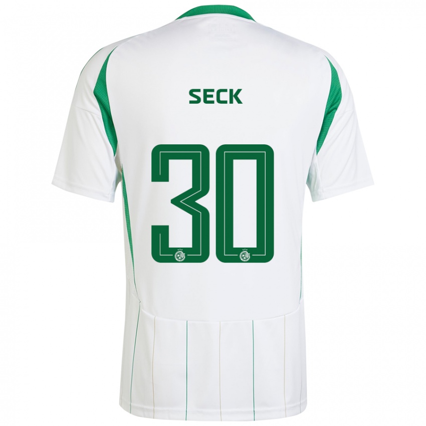 Børn Abdoulaye Seck #30 Hvid Grøn Udebane Spillertrøjer 2024/25 Trøje T-Shirt