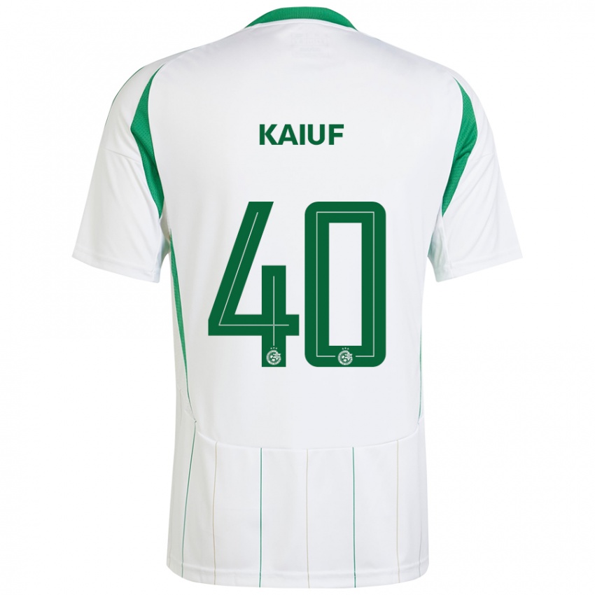 Børn Sharif Kaiuf #40 Hvid Grøn Udebane Spillertrøjer 2024/25 Trøje T-Shirt