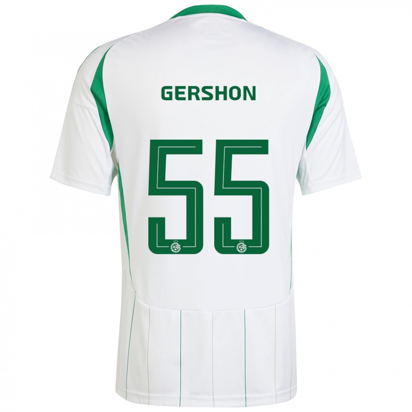 Børn Rami Gershon #55 Hvid Grøn Udebane Spillertrøjer 2024/25 Trøje T-Shirt