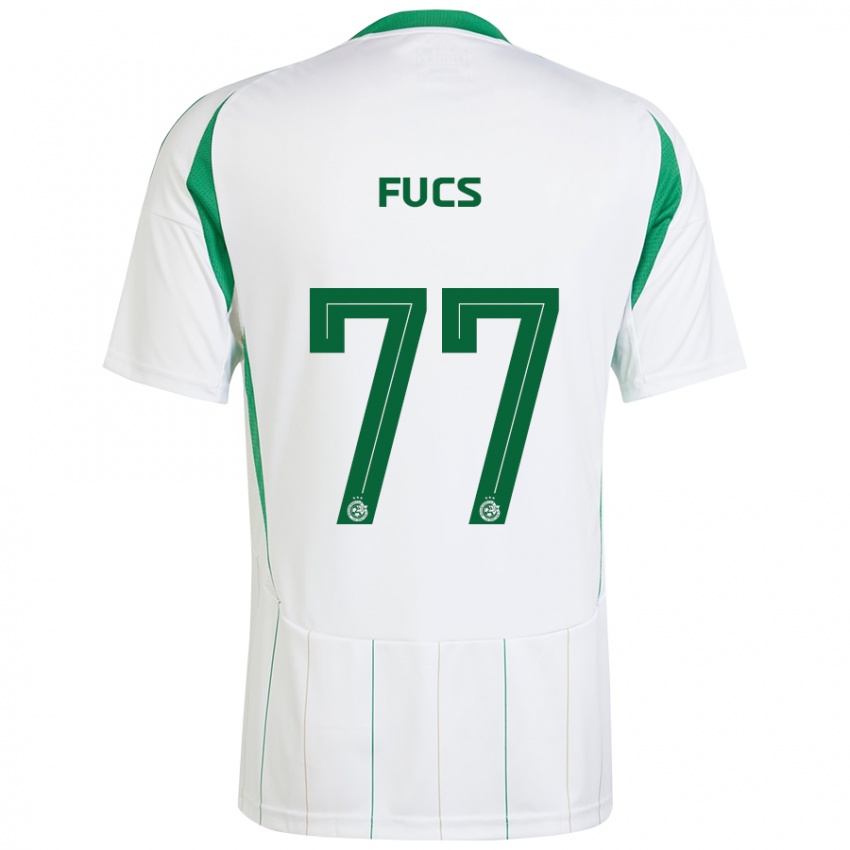 Børn Roee Fucs #77 Hvid Grøn Udebane Spillertrøjer 2024/25 Trøje T-Shirt