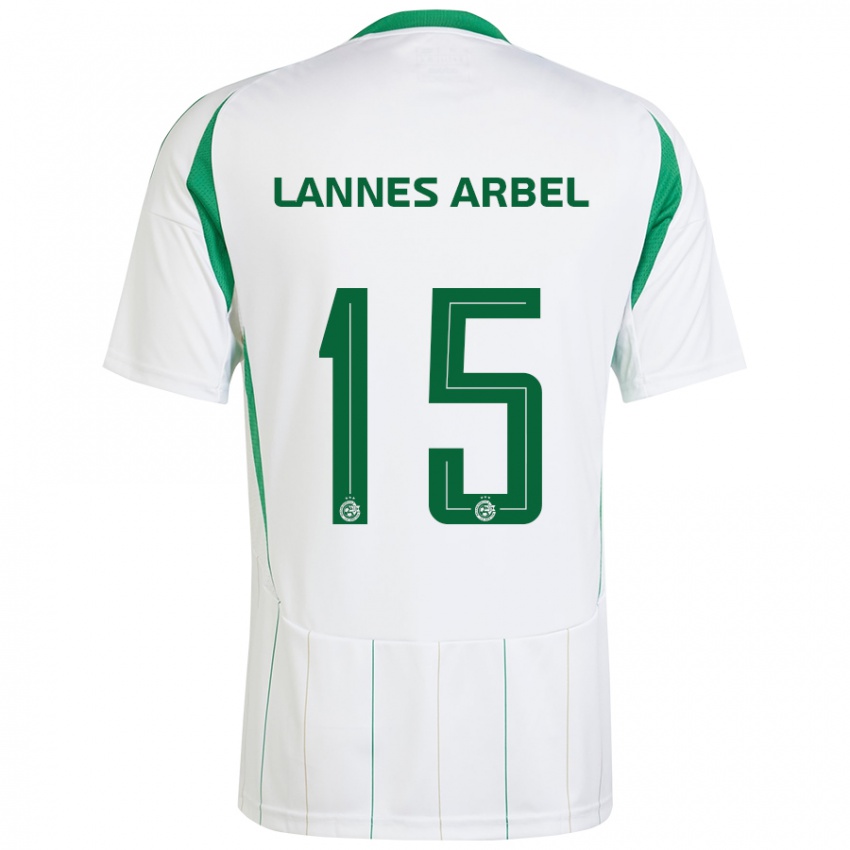 Børn Tomer Lannes Arbel #15 Hvid Grøn Udebane Spillertrøjer 2024/25 Trøje T-Shirt