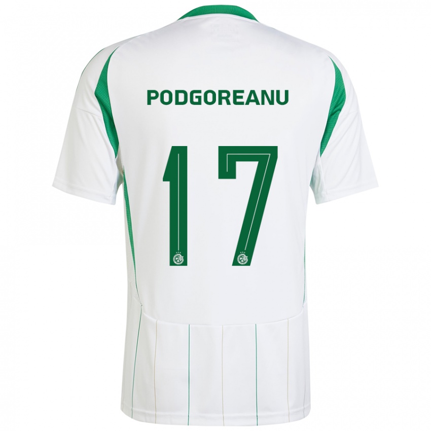 Børn Suf Podgoreanu #17 Hvid Grøn Udebane Spillertrøjer 2024/25 Trøje T-Shirt