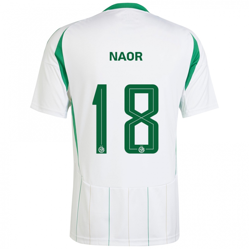 Børn Goni Naor #18 Hvid Grøn Udebane Spillertrøjer 2024/25 Trøje T-Shirt