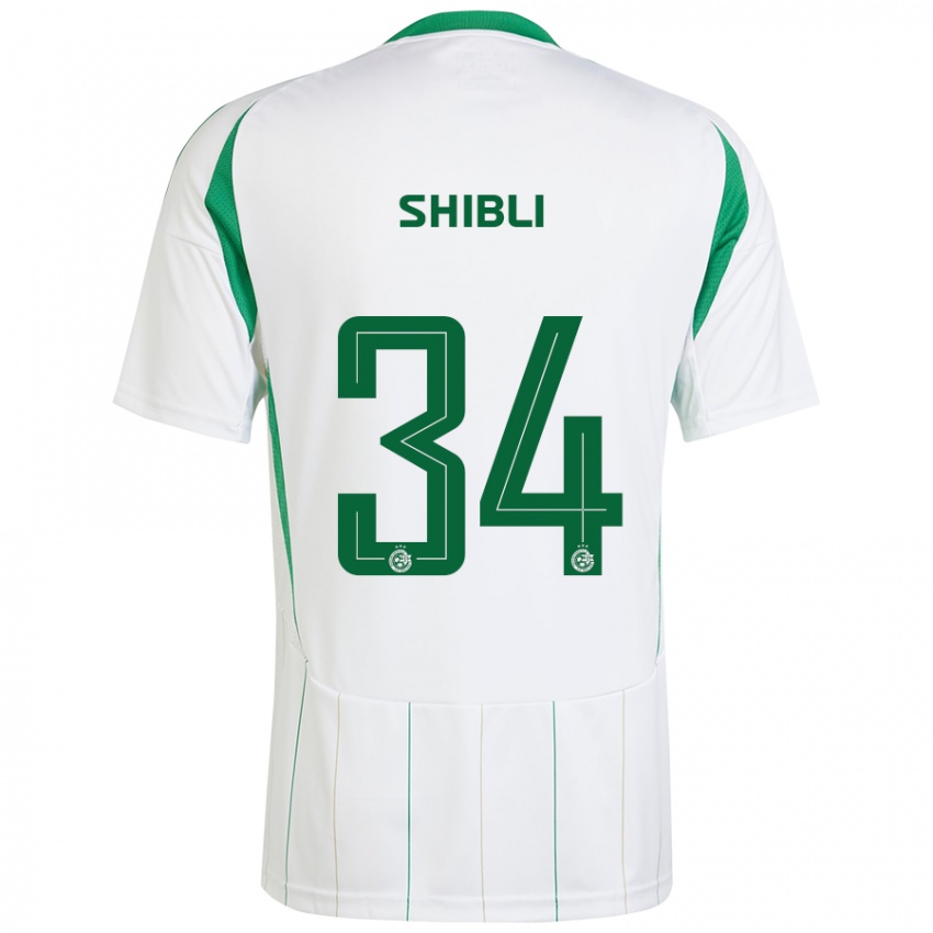 Børn Hamza Shibli #34 Hvid Grøn Udebane Spillertrøjer 2024/25 Trøje T-Shirt