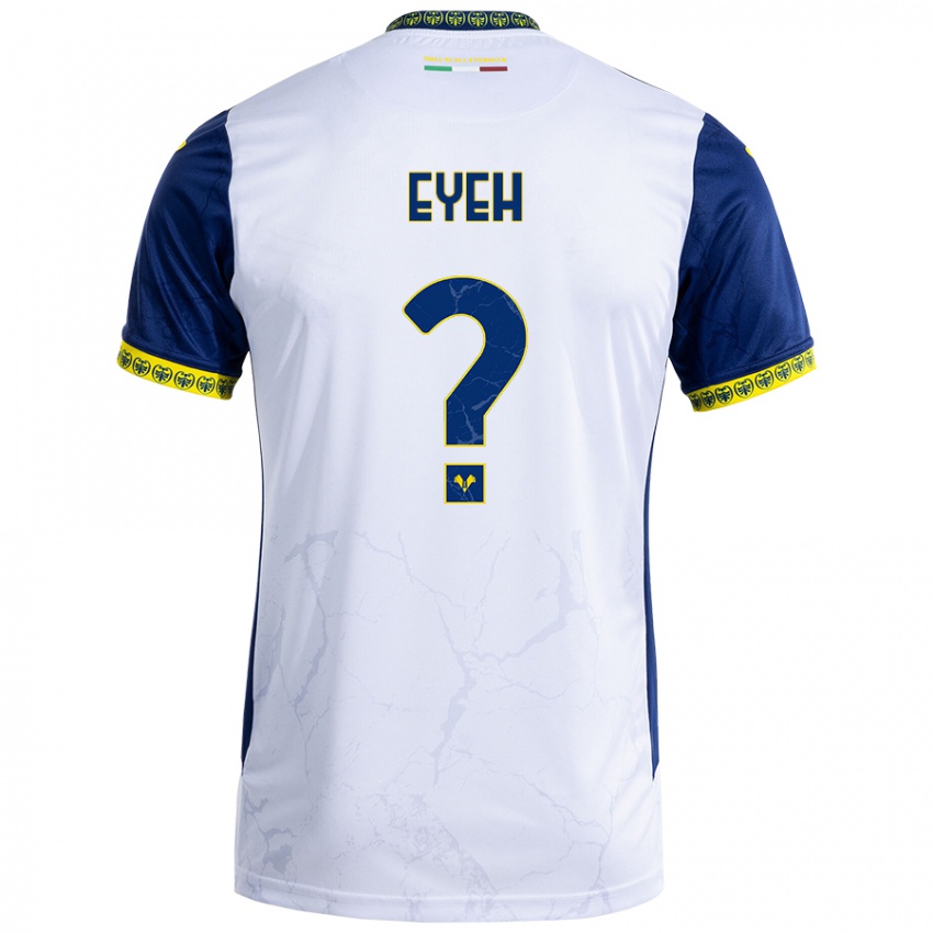 Børn Nicholas Eyeh #0 Hvid Blå Udebane Spillertrøjer 2024/25 Trøje T-Shirt