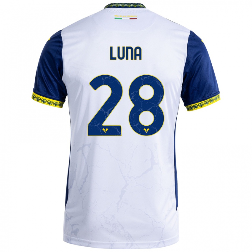 Børn Agustín Luna #28 Hvid Blå Udebane Spillertrøjer 2024/25 Trøje T-Shirt