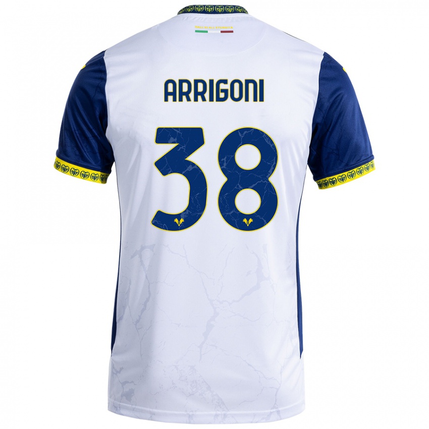 Børn Arrigoni #38 Hvid Blå Udebane Spillertrøjer 2024/25 Trøje T-Shirt