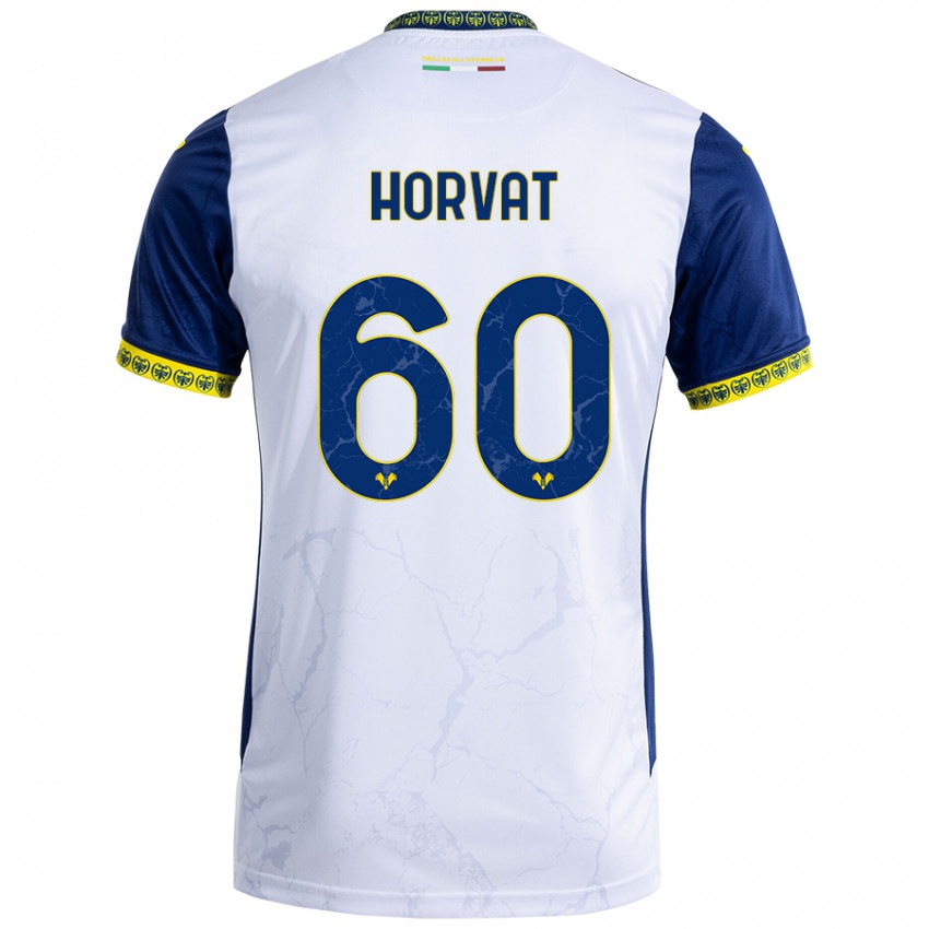 Børn Mihaela Horvat #60 Hvid Blå Udebane Spillertrøjer 2024/25 Trøje T-Shirt