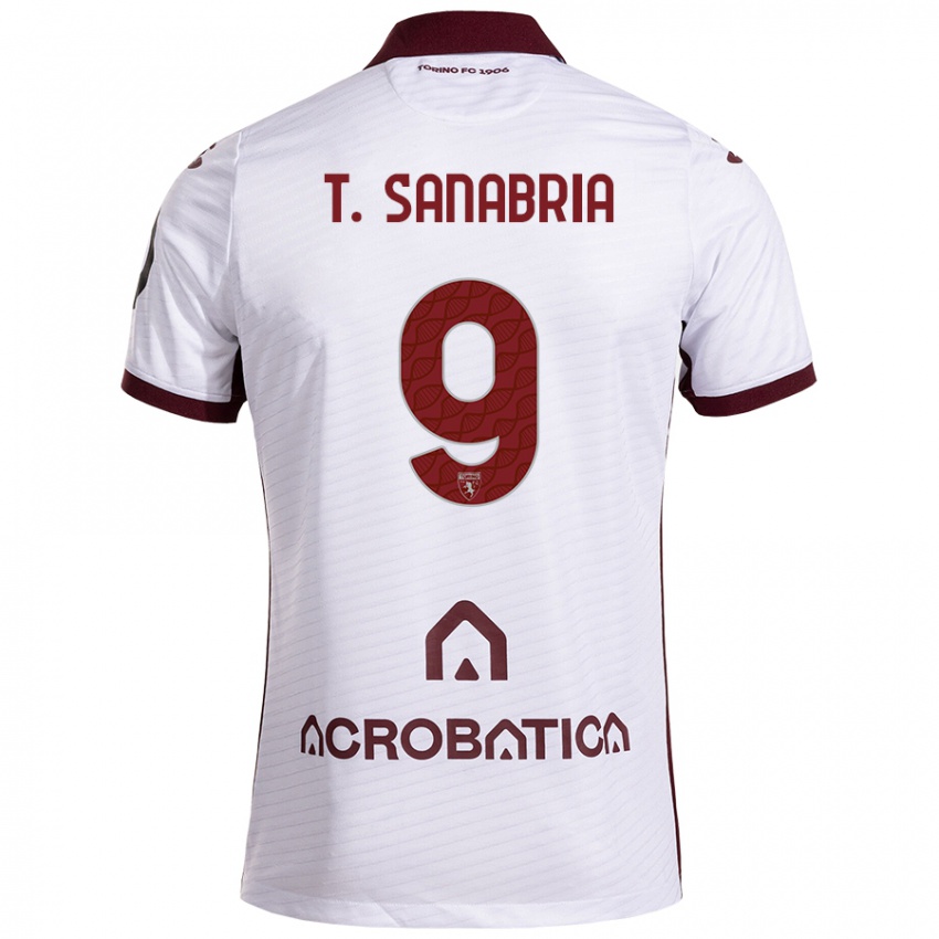 Børn Antonio Sanabria #9 Hvid Rødbrun Udebane Spillertrøjer 2024/25 Trøje T-Shirt