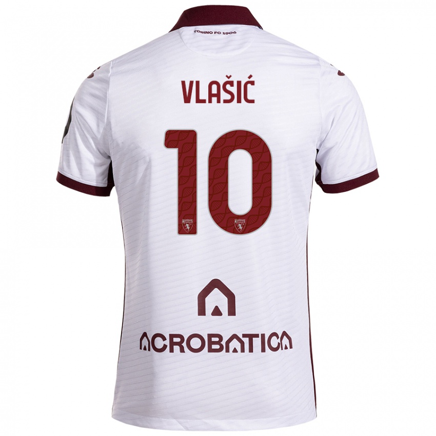 Børn Nikola Vlašić #10 Hvid Rødbrun Udebane Spillertrøjer 2024/25 Trøje T-Shirt