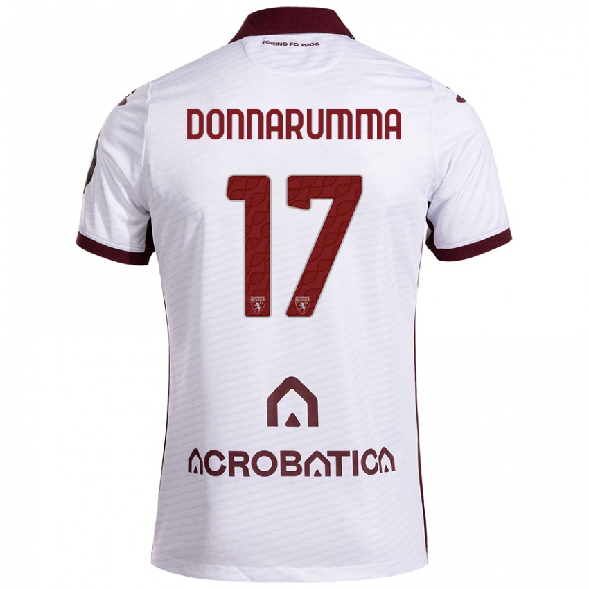 Børn Antonio Donnarumma #17 Hvid Rødbrun Udebane Spillertrøjer 2024/25 Trøje T-Shirt