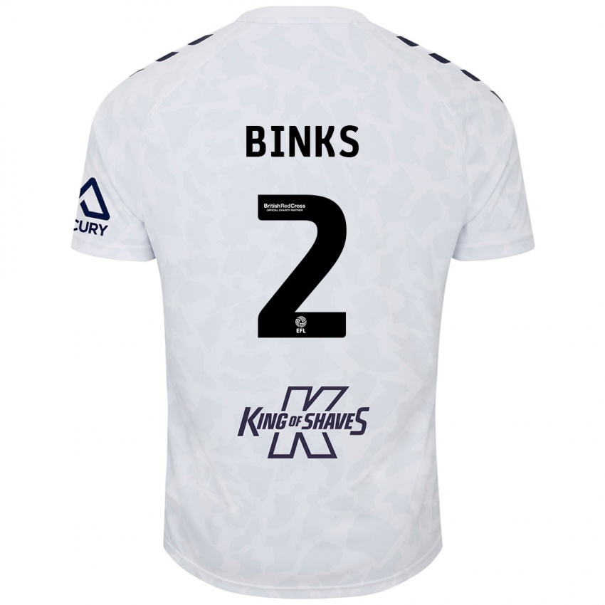 Børn Luis Binks #2 Hvid Udebane Spillertrøjer 2024/25 Trøje T-Shirt