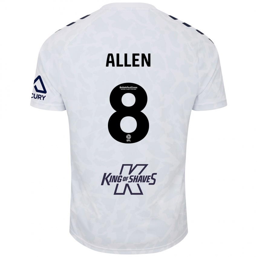 Børn Jamie Allen #8 Hvid Udebane Spillertrøjer 2024/25 Trøje T-Shirt