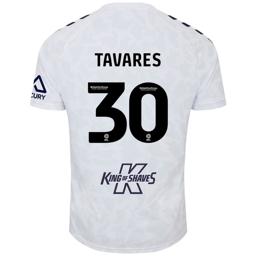 Børn Fábio Tavares #30 Hvid Udebane Spillertrøjer 2024/25 Trøje T-Shirt