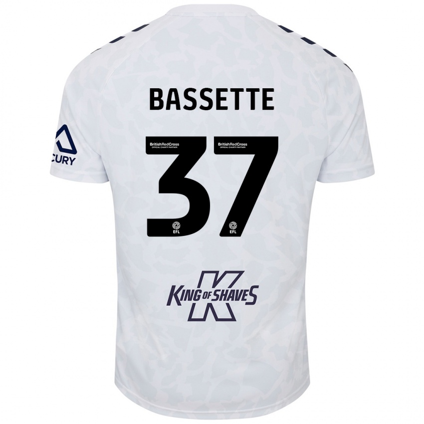 Børn Norman Bassette #37 Hvid Udebane Spillertrøjer 2024/25 Trøje T-Shirt