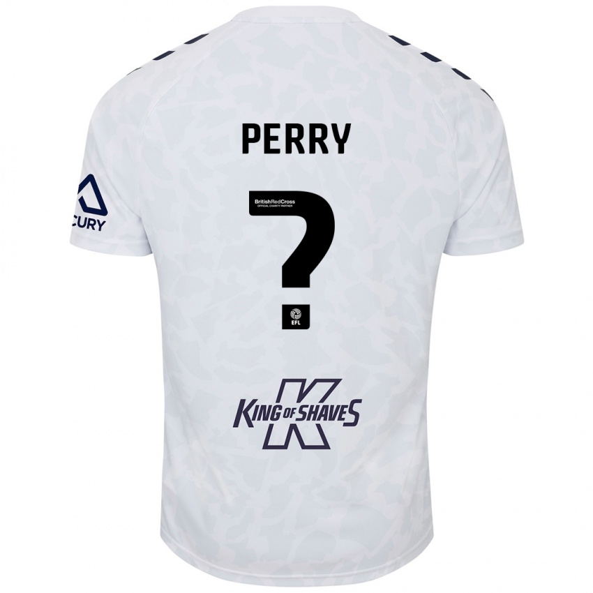 Børn Callum Perry #0 Hvid Udebane Spillertrøjer 2024/25 Trøje T-Shirt