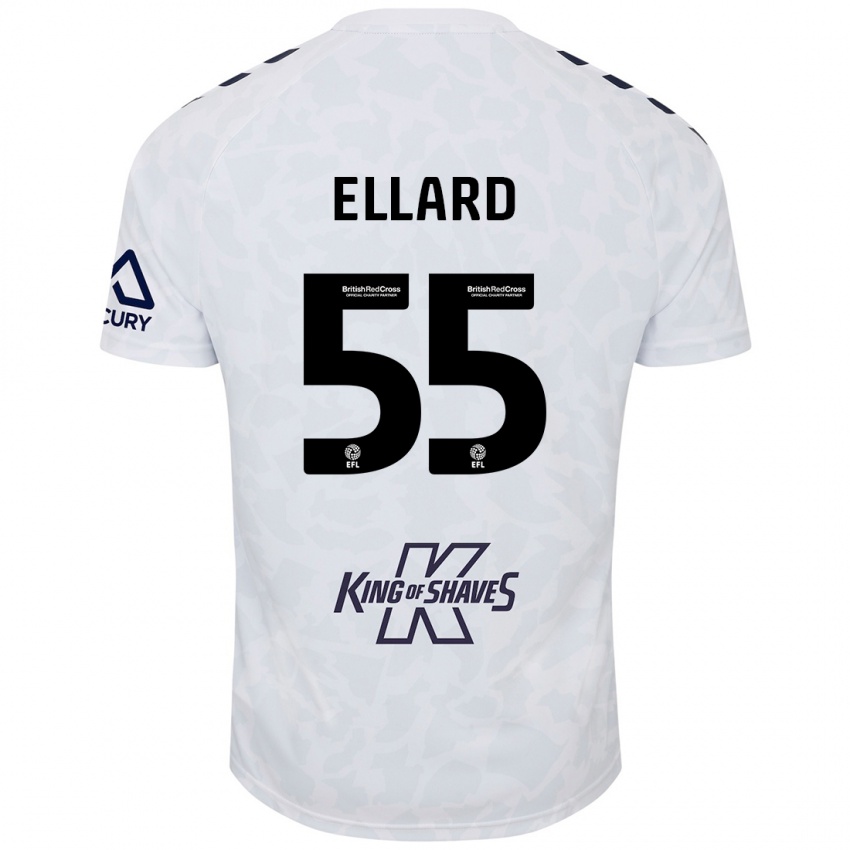 Børn Aston Ellard #55 Hvid Udebane Spillertrøjer 2024/25 Trøje T-Shirt