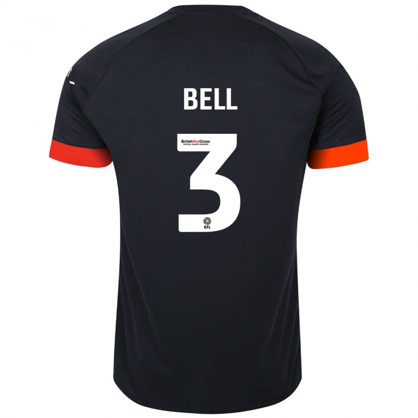 Børn Amari'i Bell #3 Sort Orange Udebane Spillertrøjer 2024/25 Trøje T-Shirt