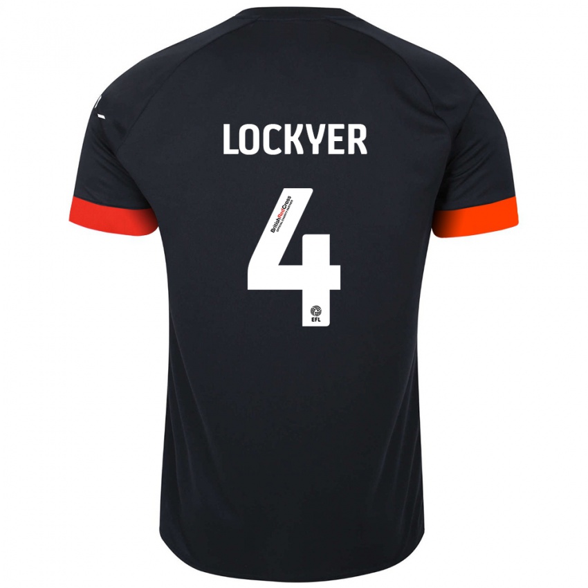 Børn Tom Lockyer #4 Sort Orange Udebane Spillertrøjer 2024/25 Trøje T-Shirt