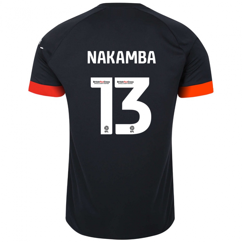 Børn Marvelous Nakamba #13 Sort Orange Udebane Spillertrøjer 2024/25 Trøje T-Shirt