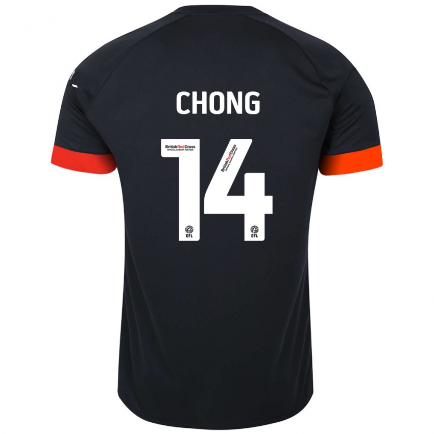 Børn Tahith Chong #14 Sort Orange Udebane Spillertrøjer 2024/25 Trøje T-Shirt