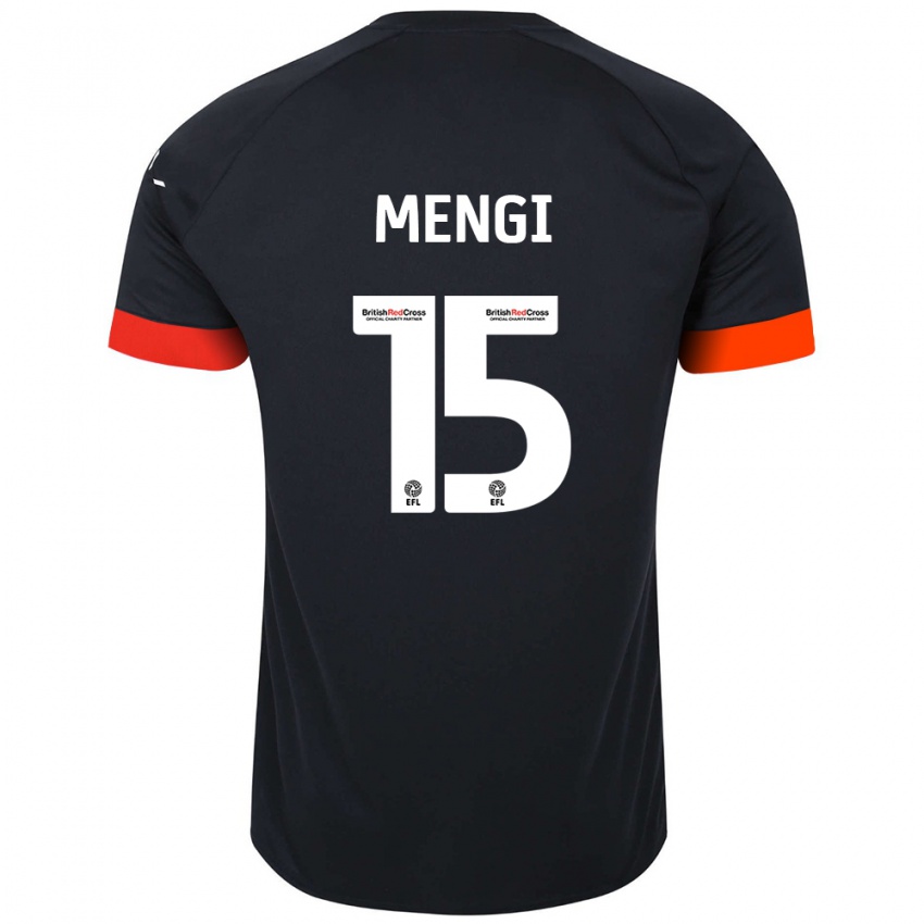 Børn Teden Mengi #15 Sort Orange Udebane Spillertrøjer 2024/25 Trøje T-Shirt