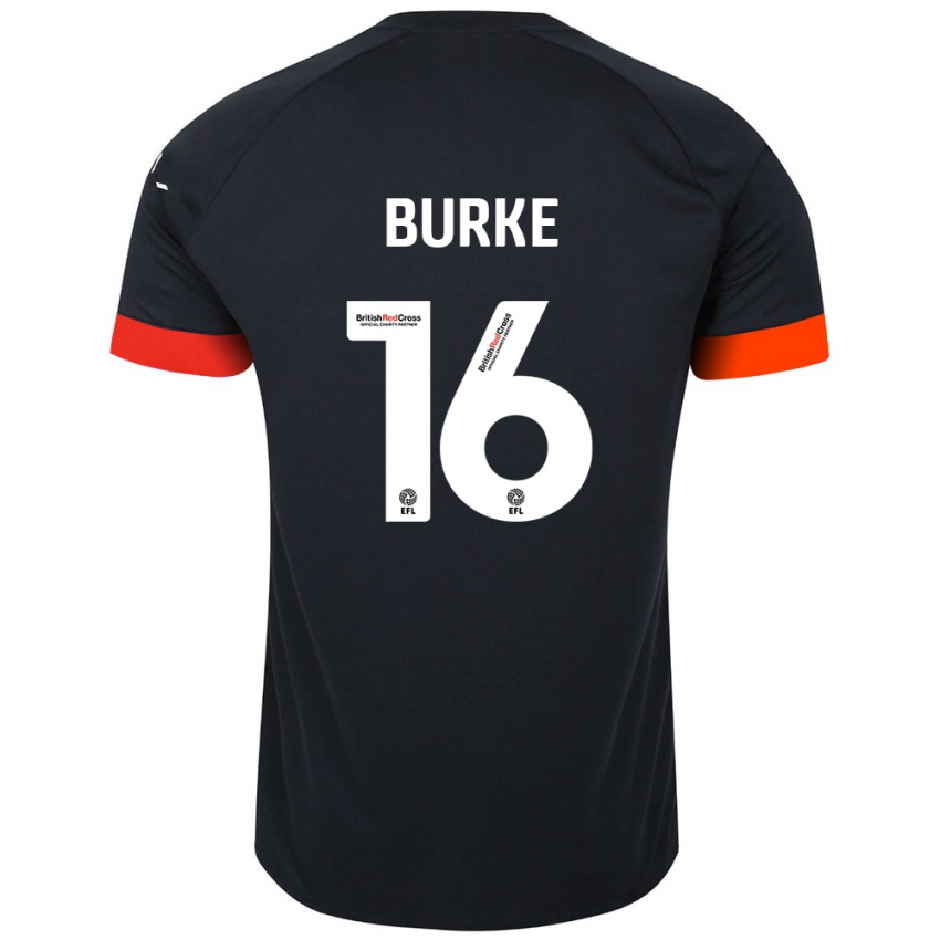 Børn Reece Burke #16 Sort Orange Udebane Spillertrøjer 2024/25 Trøje T-Shirt