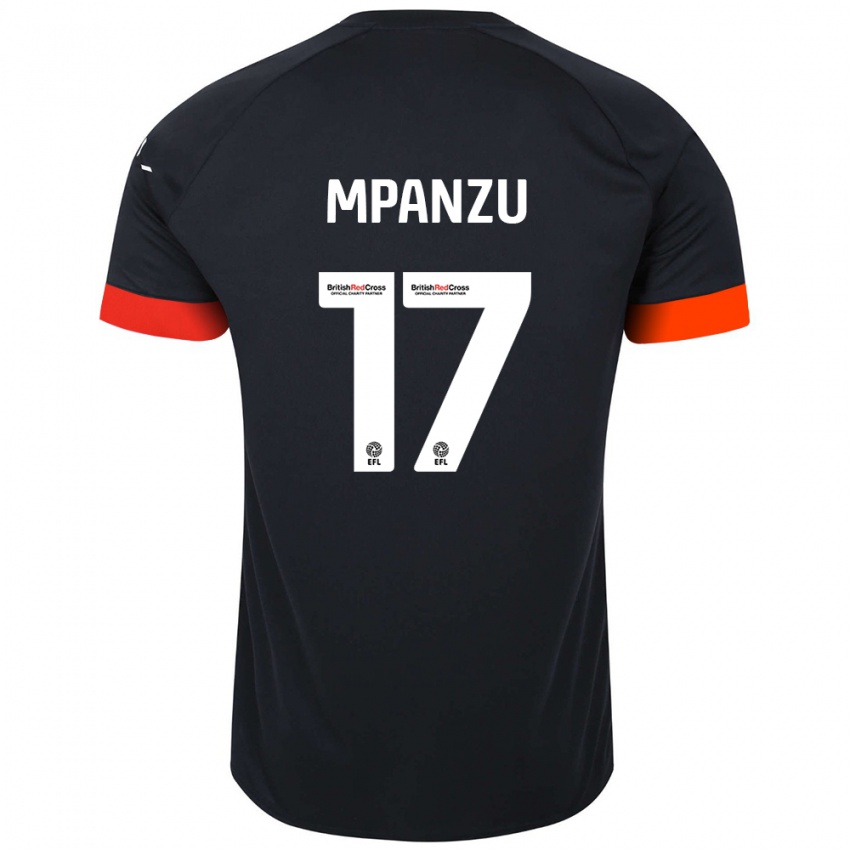 Børn Pelly Ruddock Mpanzu #17 Sort Orange Udebane Spillertrøjer 2024/25 Trøje T-Shirt