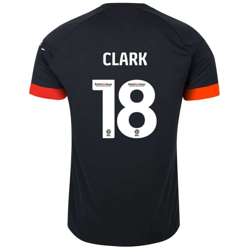 Børn Jordan Clark #18 Sort Orange Udebane Spillertrøjer 2024/25 Trøje T-Shirt