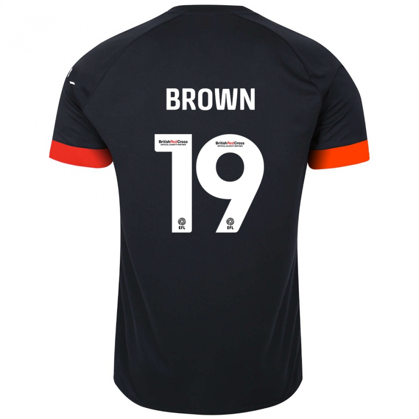 Børn Jacob Brown #19 Sort Orange Udebane Spillertrøjer 2024/25 Trøje T-Shirt