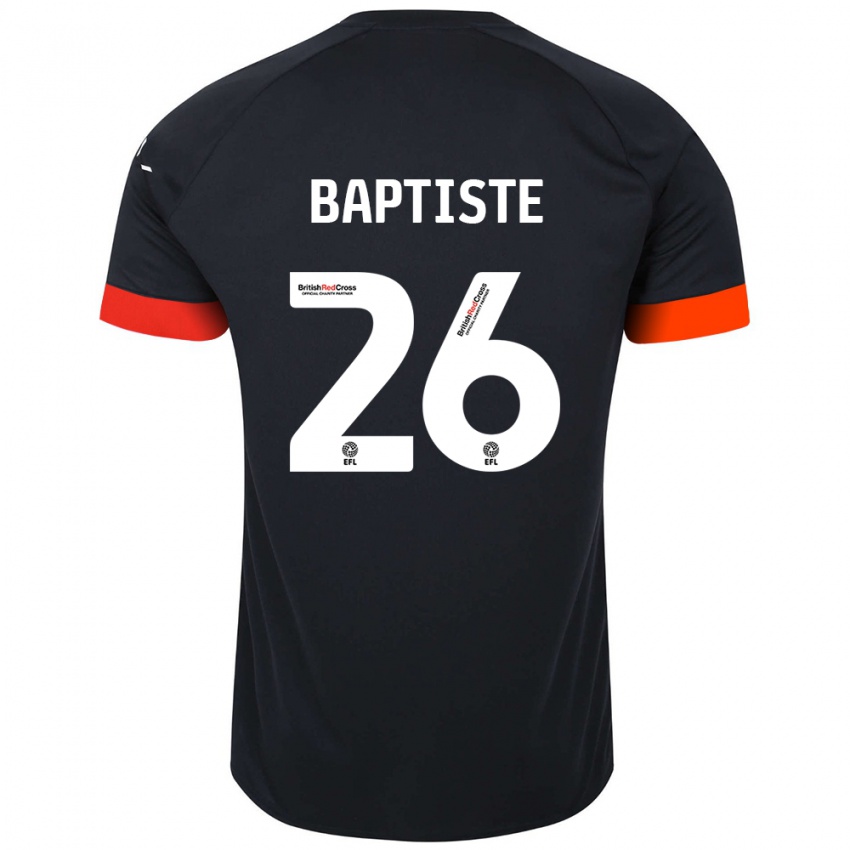 Børn Shandon Baptiste #26 Sort Orange Udebane Spillertrøjer 2024/25 Trøje T-Shirt