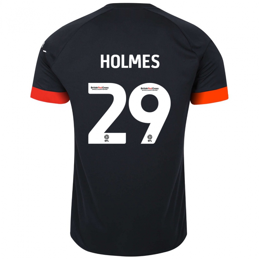 Børn Tom Holmes #29 Sort Orange Udebane Spillertrøjer 2024/25 Trøje T-Shirt