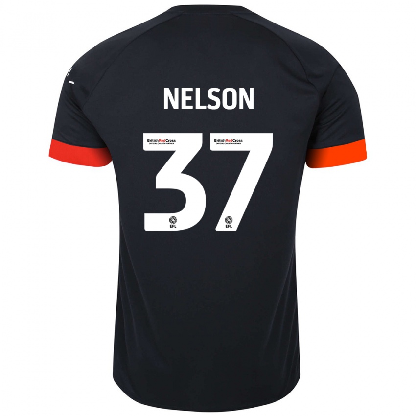 Børn Zack Nelson #37 Sort Orange Udebane Spillertrøjer 2024/25 Trøje T-Shirt