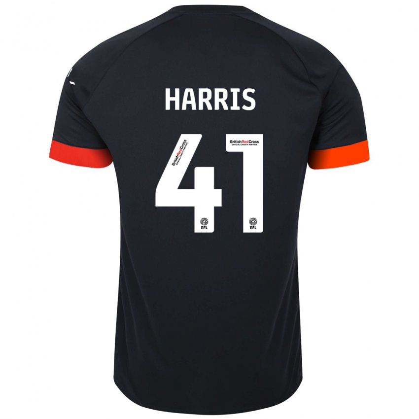 Børn Taylan Harris #41 Sort Orange Udebane Spillertrøjer 2024/25 Trøje T-Shirt