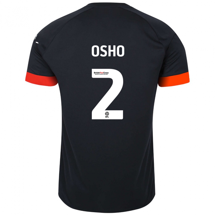 Børn Gabriel Osho #2 Sort Orange Udebane Spillertrøjer 2024/25 Trøje T-Shirt