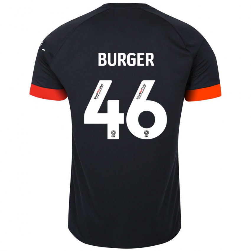 Børn Jake Burger #46 Sort Orange Udebane Spillertrøjer 2024/25 Trøje T-Shirt