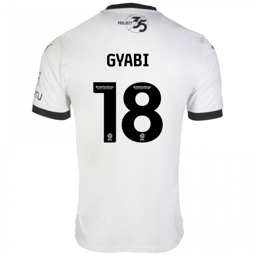 Børn Darko Gyabi #18 Hvid Sort Udebane Spillertrøjer 2024/25 Trøje T-Shirt