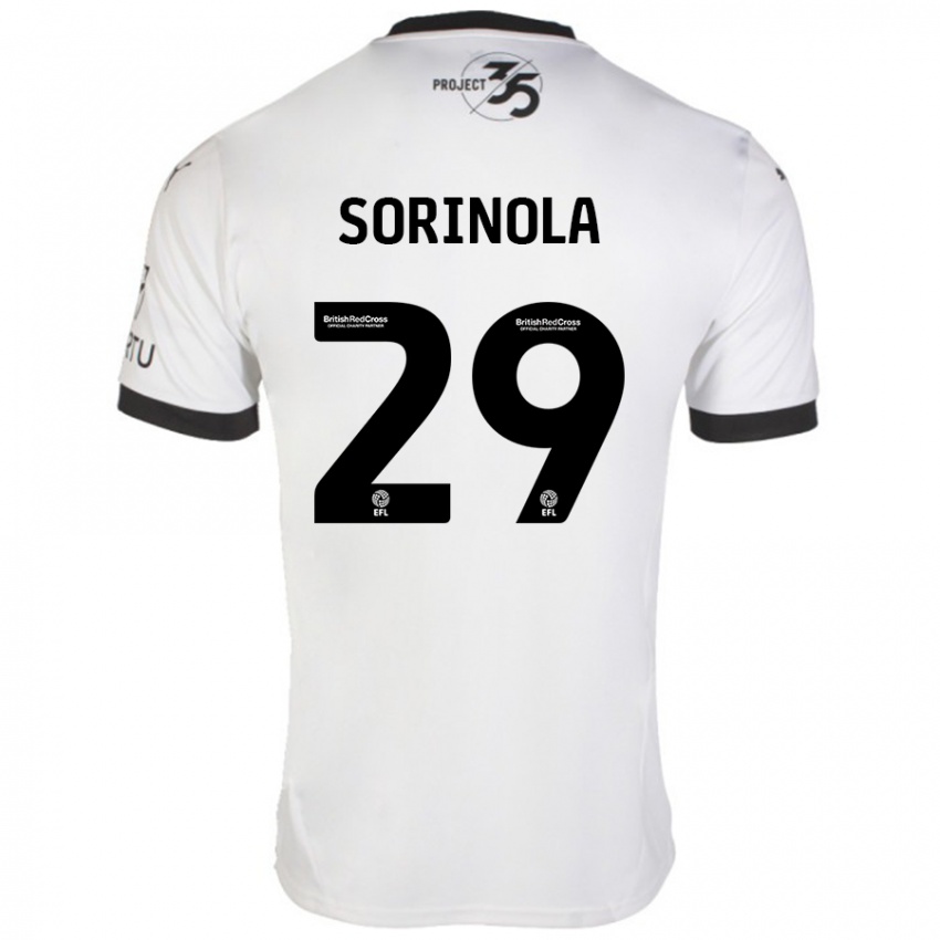 Børn Matthew Sorinola #29 Hvid Sort Udebane Spillertrøjer 2024/25 Trøje T-Shirt