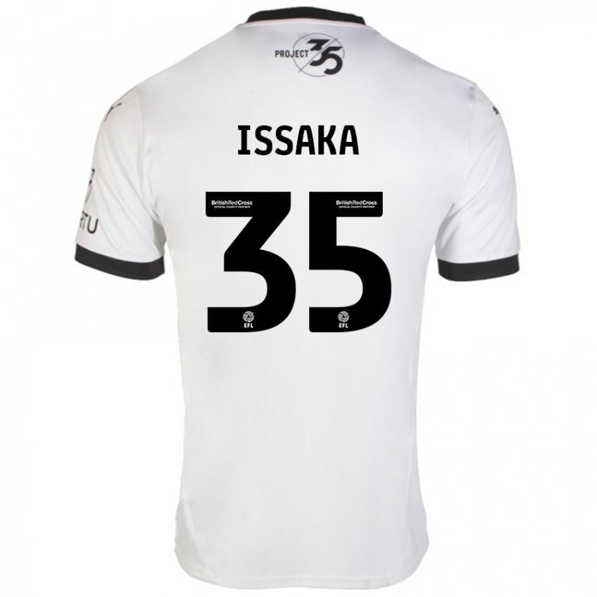 Børn Freddie Issaka #35 Hvid Sort Udebane Spillertrøjer 2024/25 Trøje T-Shirt