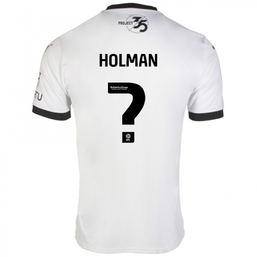 Børn Daniel Holman #0 Hvid Sort Udebane Spillertrøjer 2024/25 Trøje T-Shirt