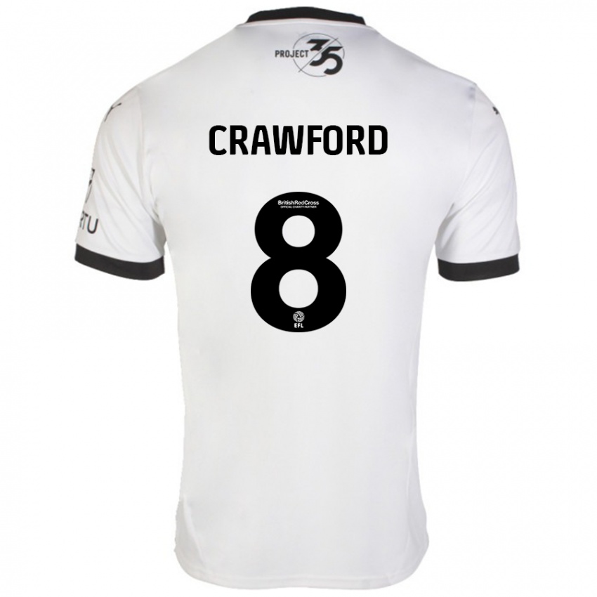 Børn Imy Crawford #8 Hvid Sort Udebane Spillertrøjer 2024/25 Trøje T-Shirt