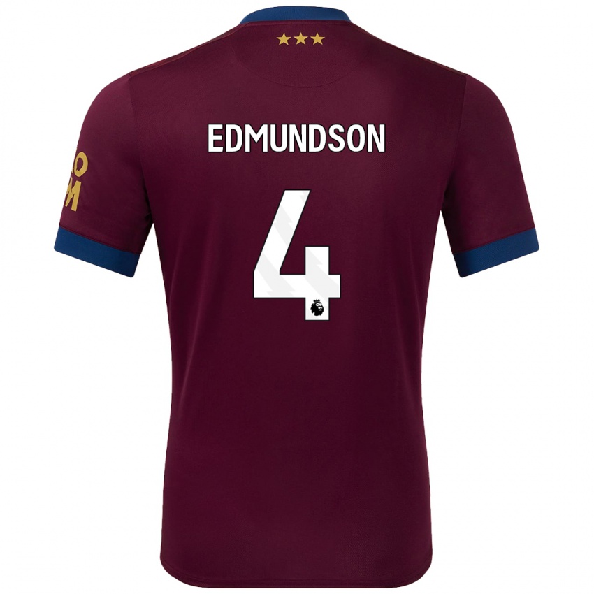 Børn George Edmundson #4 Brun Udebane Spillertrøjer 2024/25 Trøje T-Shirt