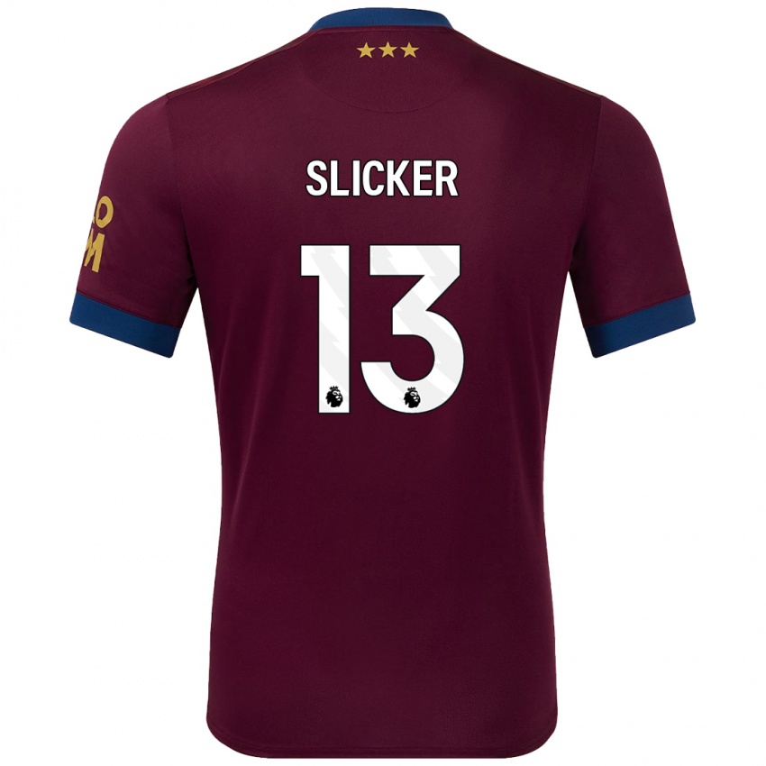 Børn Cieran Slicker #13 Brun Udebane Spillertrøjer 2024/25 Trøje T-Shirt