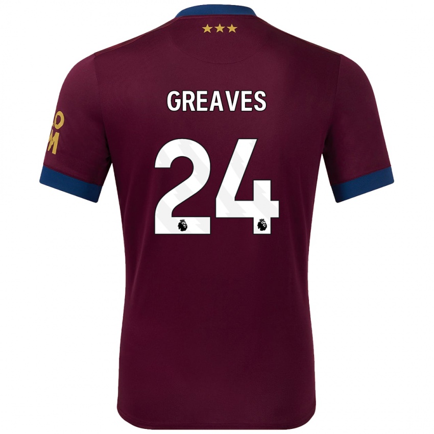 Børn Jacob Greaves #24 Brun Udebane Spillertrøjer 2024/25 Trøje T-Shirt