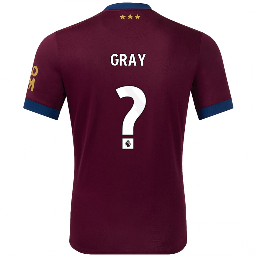 Børn Henry Gray #0 Brun Udebane Spillertrøjer 2024/25 Trøje T-Shirt